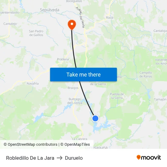 Robledillo De La Jara to Duruelo map