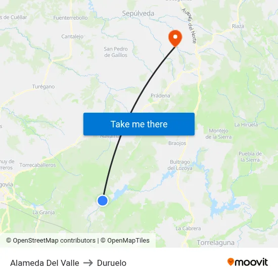 Alameda Del Valle to Duruelo map
