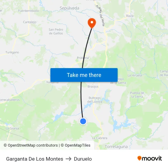 Garganta De Los Montes to Duruelo map