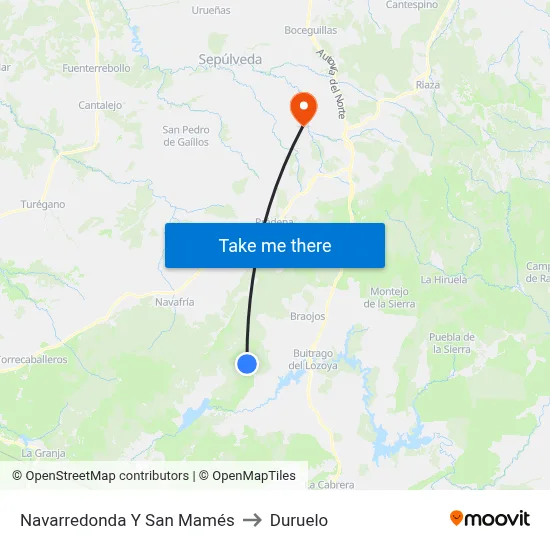 Navarredonda Y San Mamés to Duruelo map