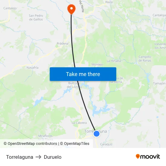 Torrelaguna to Duruelo map