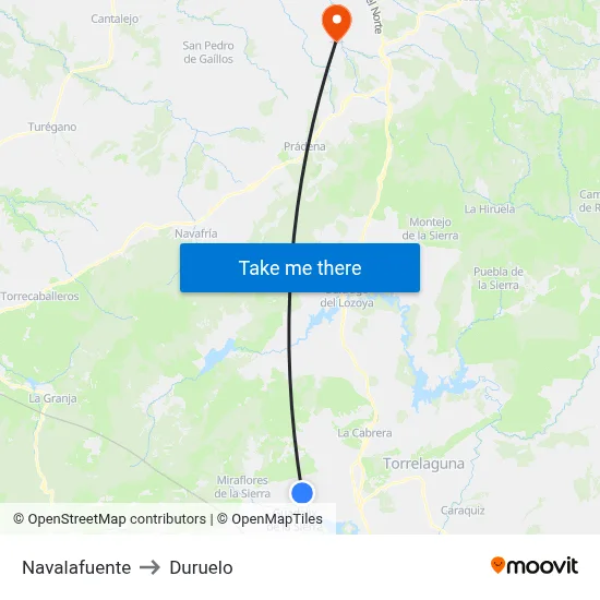 Navalafuente to Duruelo map