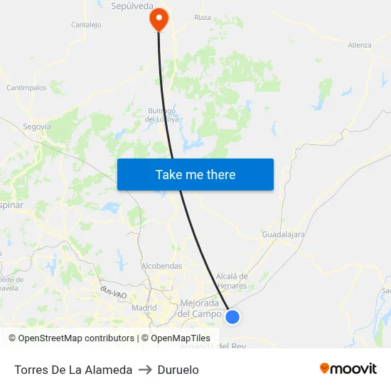 Torres De La Alameda to Duruelo map