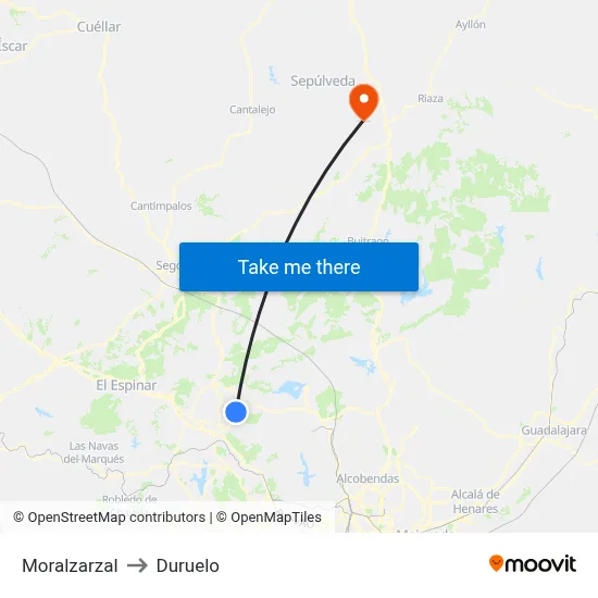 Moralzarzal to Duruelo map