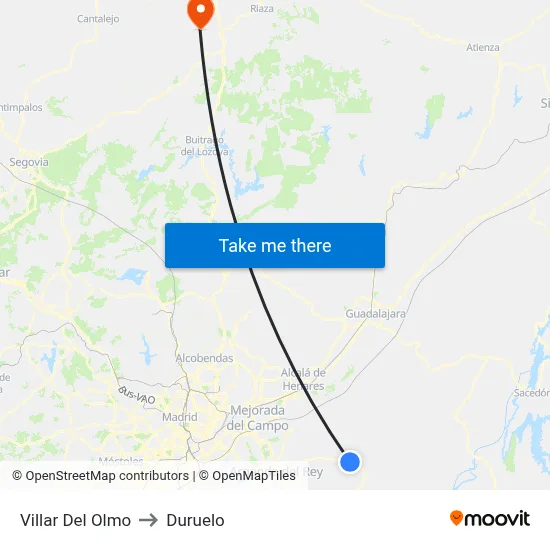 Villar Del Olmo to Duruelo map
