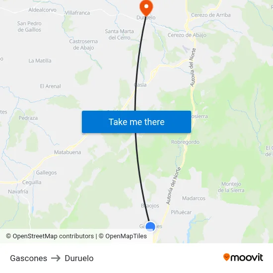 Gascones to Duruelo map