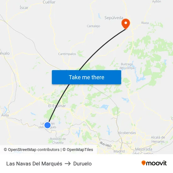 Las Navas Del Marqués to Duruelo map