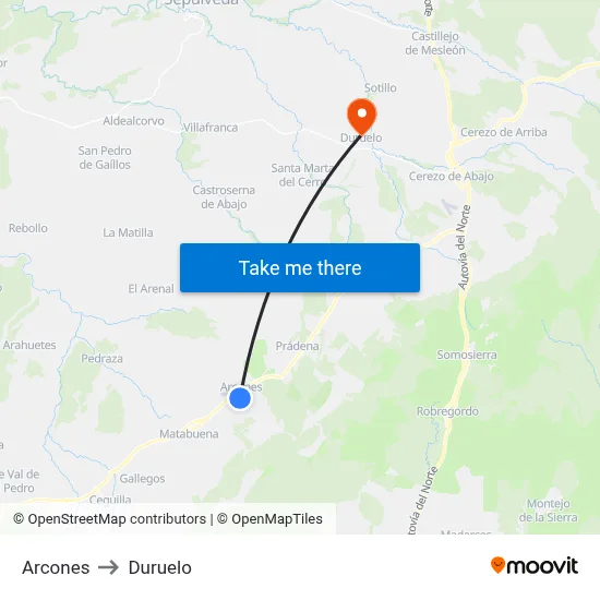 Arcones to Duruelo map