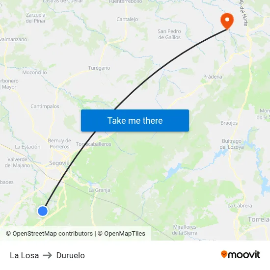 La Losa to Duruelo map