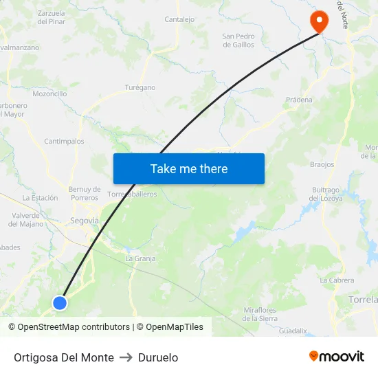 Ortigosa Del Monte to Duruelo map