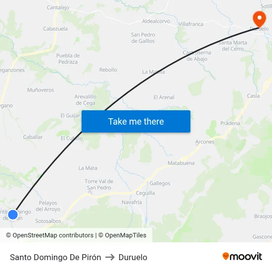 Santo Domingo De Pirón to Duruelo map