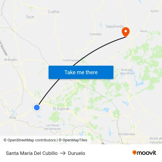 Santa María Del Cubillo to Duruelo map
