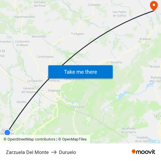 Zarzuela Del Monte to Duruelo map