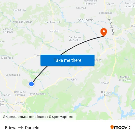Brieva to Duruelo map