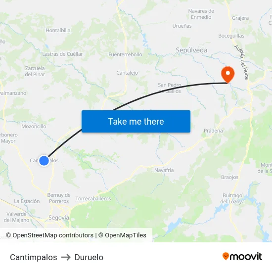 Cantimpalos to Duruelo map
