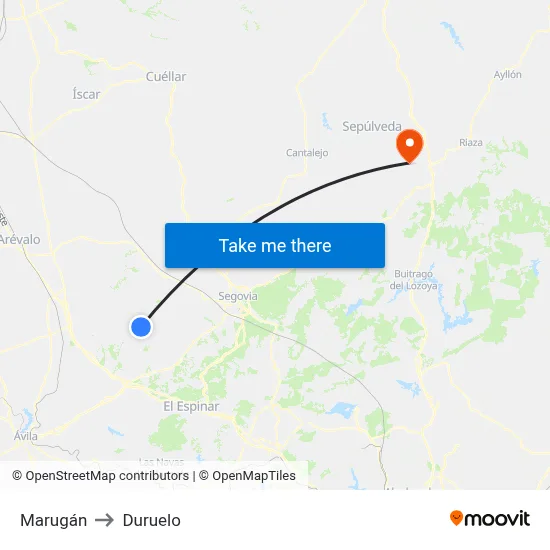 Marugán to Duruelo map
