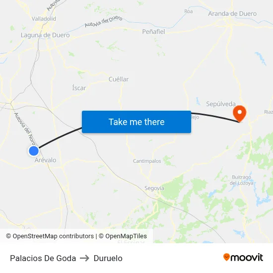 Palacios De Goda to Duruelo map