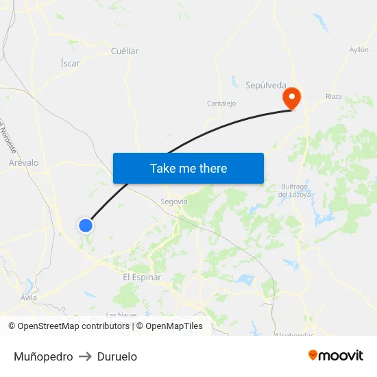 Muñopedro to Duruelo map