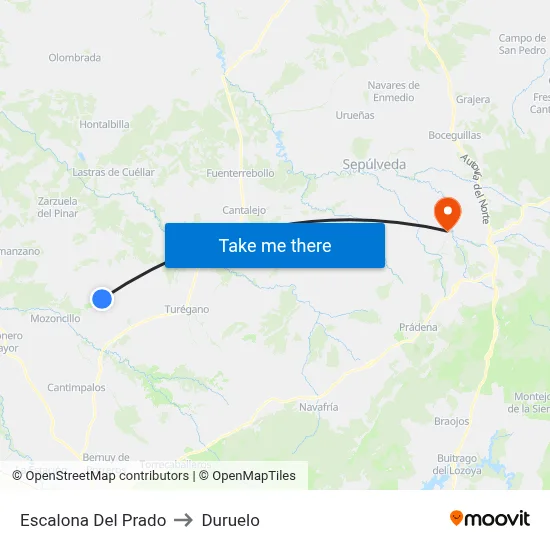 Escalona Del Prado to Duruelo map