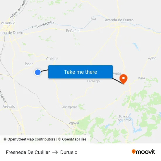 Fresneda De Cuéllar to Duruelo map