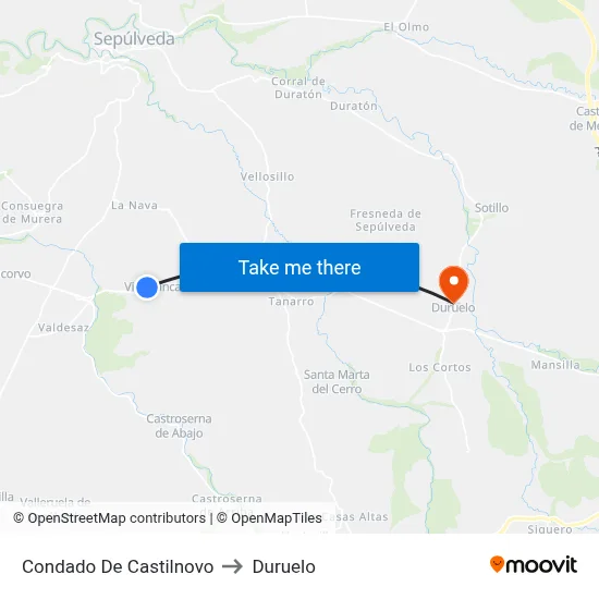 Condado De Castilnovo to Duruelo map