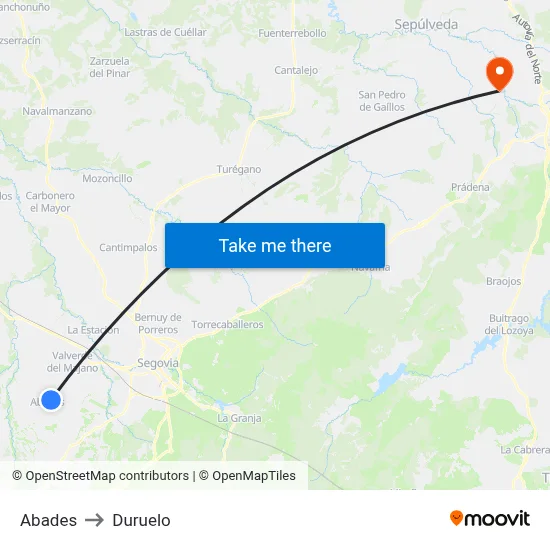 Abades to Duruelo map