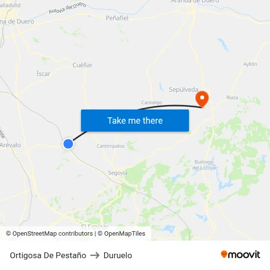 Ortigosa De Pestaño to Duruelo map