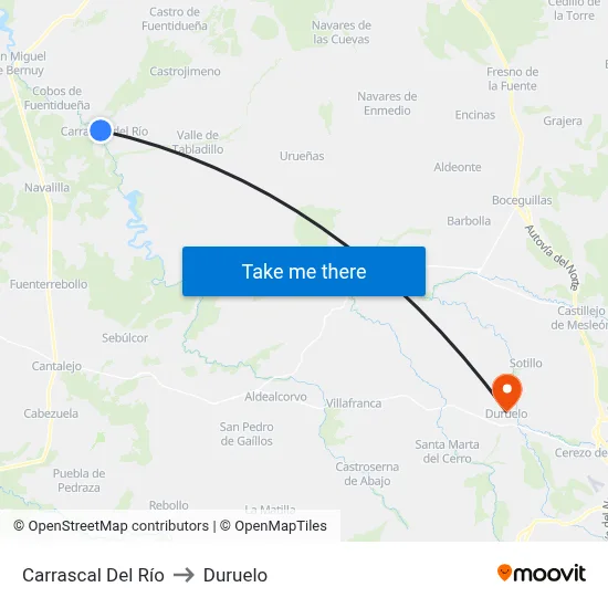 Carrascal Del Río to Duruelo map