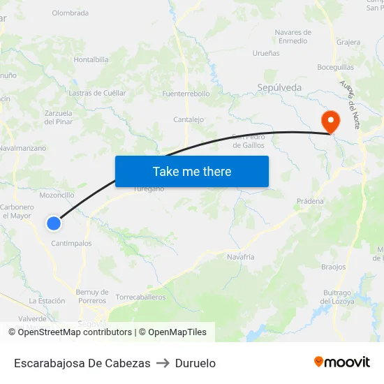 Escarabajosa De Cabezas to Duruelo map