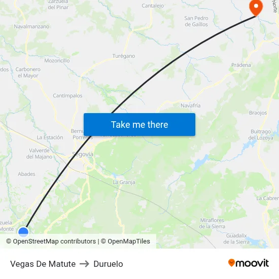 Vegas De Matute to Duruelo map