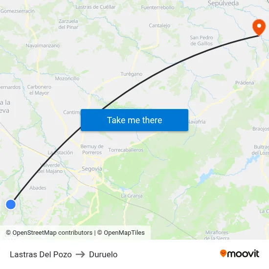 Lastras Del Pozo to Duruelo map