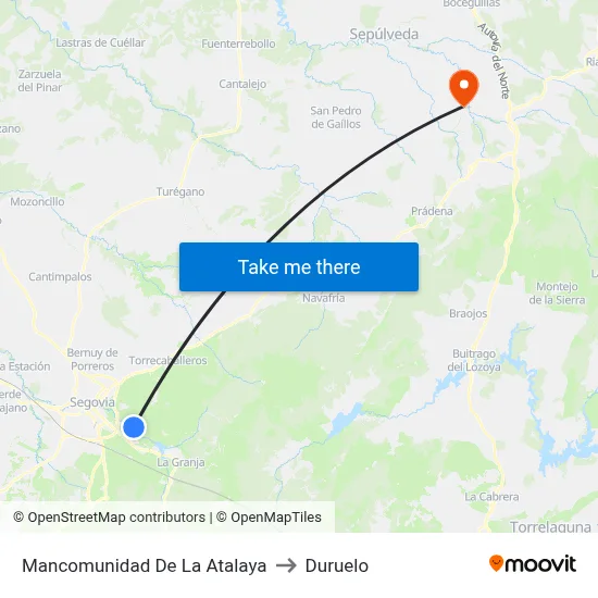 Mancomunidad De La Atalaya to Duruelo map