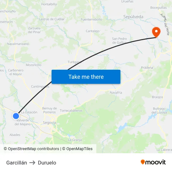 Garcillán to Duruelo map