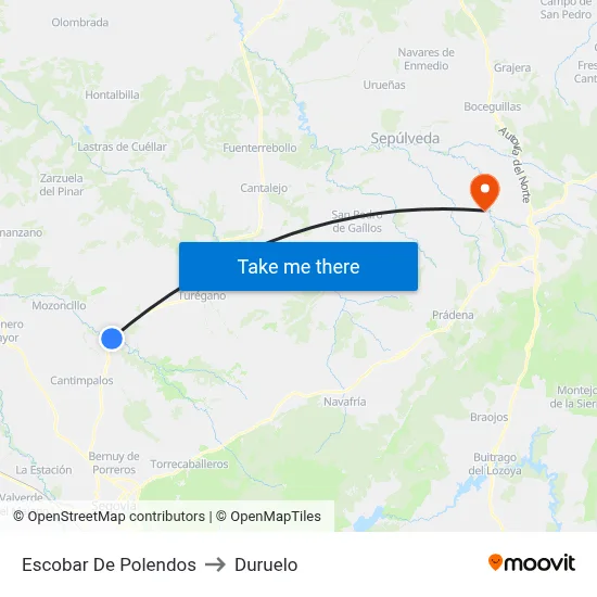 Escobar De Polendos to Duruelo map
