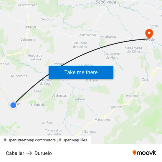 Caballar to Duruelo map