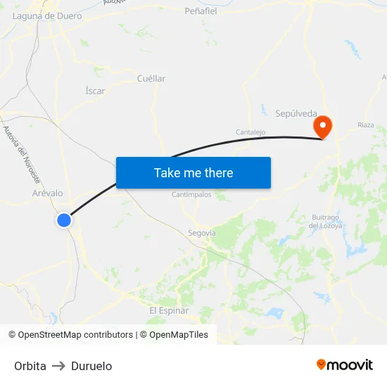 Orbita to Duruelo map