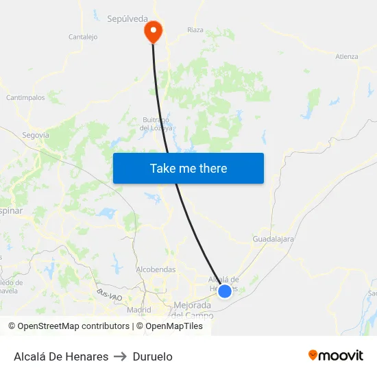 Alcalá De Henares to Duruelo map