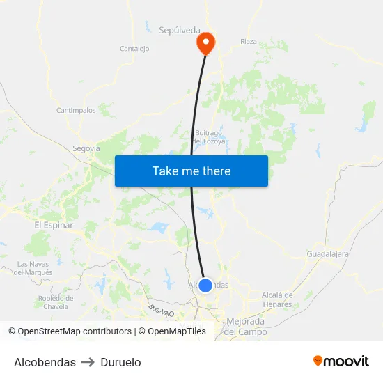 Alcobendas to Duruelo map