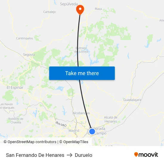 San Fernando De Henares to Duruelo map
