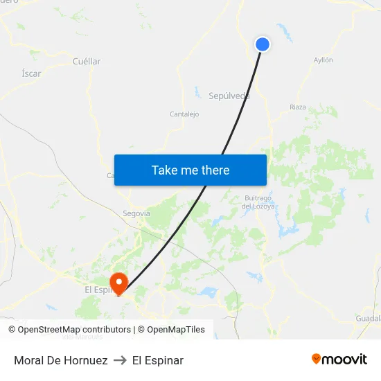 Moral De Hornuez to El Espinar map