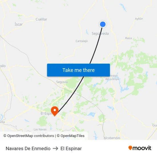 Navares De Enmedio to El Espinar map
