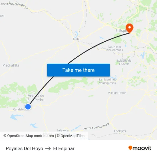 Poyales Del Hoyo to El Espinar map