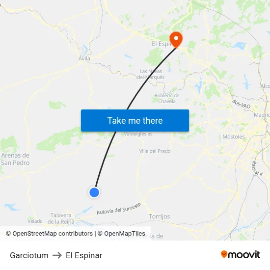 Garciotum to El Espinar map