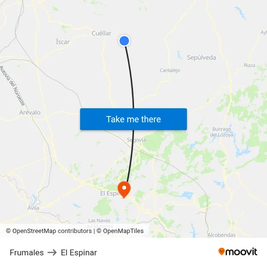 Frumales to El Espinar map