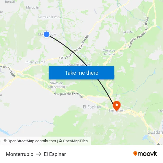 Monterrubio to El Espinar map