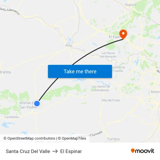 Santa Cruz Del Valle to El Espinar map