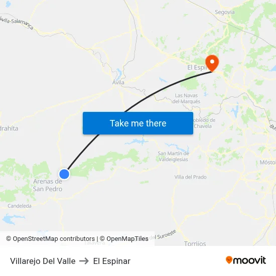 Villarejo Del Valle to El Espinar map