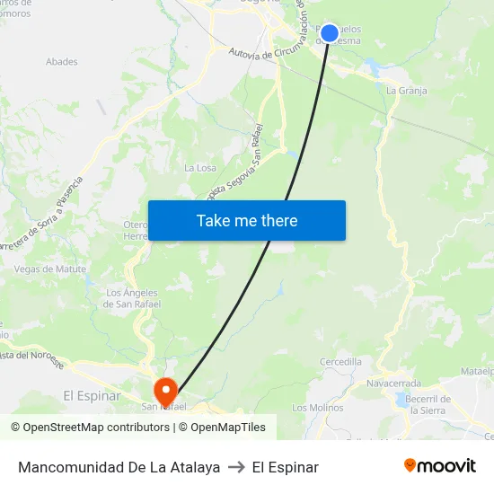 Mancomunidad De La Atalaya to El Espinar map