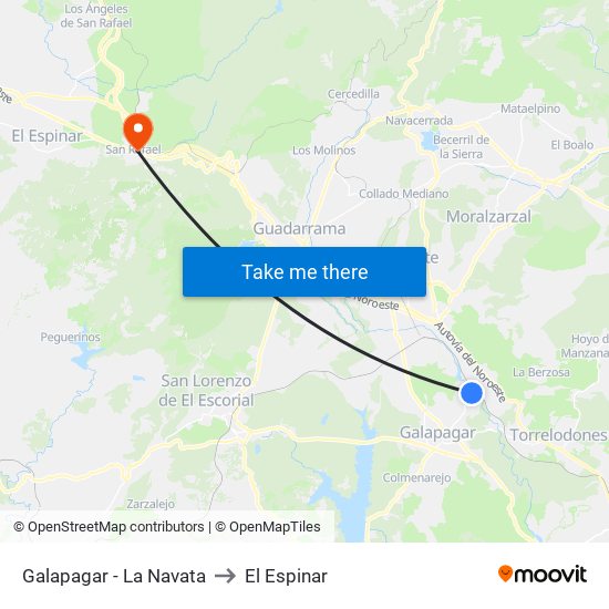 Galapagar - La Navata to El Espinar map