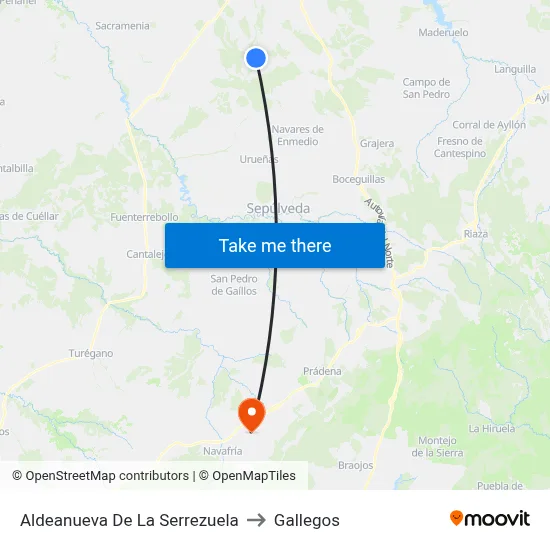 Aldeanueva De La Serrezuela to Gallegos map